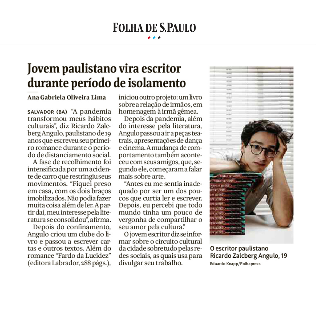 Ricardo Zalcberg Angulo Na Folha De S Paulo Jovem Paulistano Vira