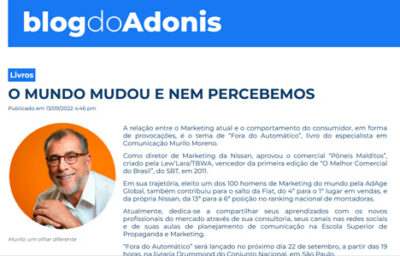 Matéria Blog do Adonis – 09/2022
