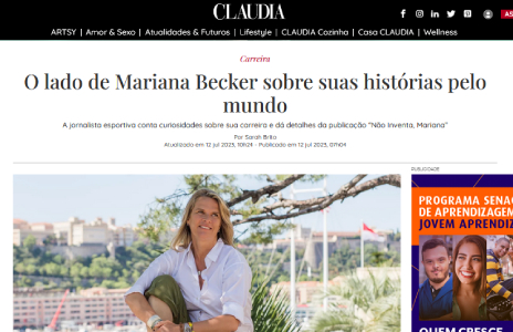 Entrevista da autora Mariana Becker para o site Claudia