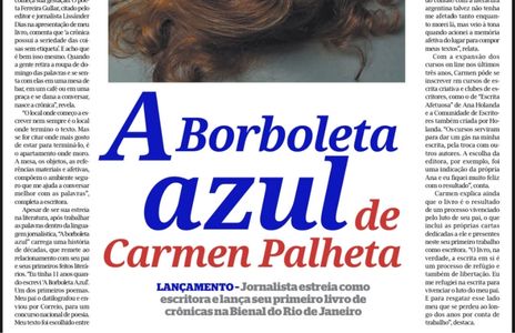 Matéria sobre livro de Carmen Palheta "A Borboleta Azul"