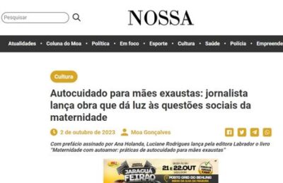 Matéria sobre o livro “Maternidade com autoamor
