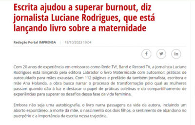 Matéria sobre livro 