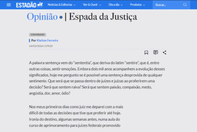 Print do artigo de Kleiton Ferreira no Estadão