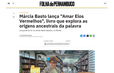 Lançamento de Márcia Meira Basto na Folha de Pernambuco