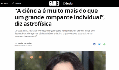 Larissa Santos na revista Galileu.