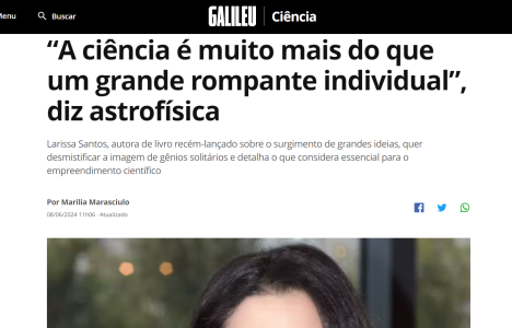 Larissa Santos na revista Galileu.