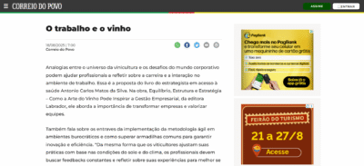 Antonio Carlos Matos da Silva para o Correio do Povo