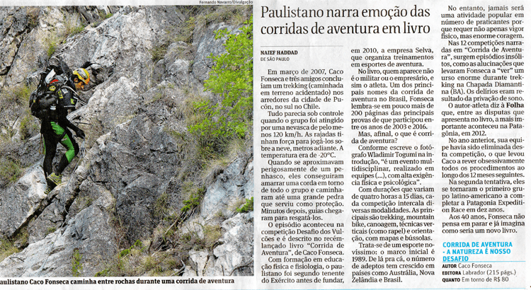 Imagem do post Corrida de Aventura na Folha de São Paulo
