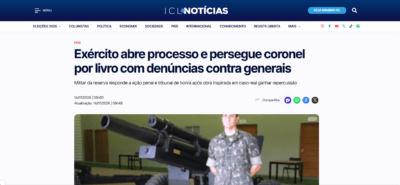 Matéria: ICL Notícias – Exército abre processo e persegue coronel por livro com denúncias contra generais – 01/2026