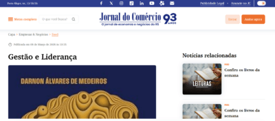 Matéria: Jornal do comércio – Gestão e Liderança – 03/2026