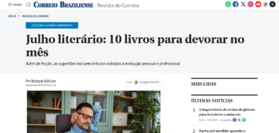 Matéria: Correio Braziliense – Julho literário: 10 livros para devorar no mês – 06/2026