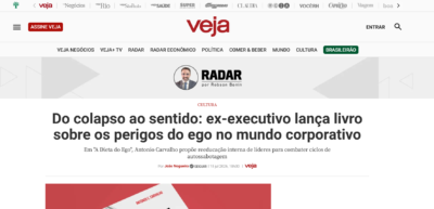Matéria: Veja – Do colapso ao sentido: ex-executivo lança livro sobre os perigos do ego no mundo corporativo – 07/2026