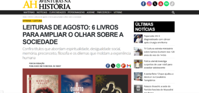 Matéria: Aventuras na História – 6 livros para ampliar o olhar sobre a sociedade – 08/2026