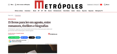 Matéria: Metrópoles – 15 livros para ler em agosto, entre romances, thrillers e biografias – 08/2026