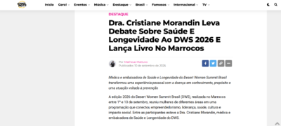 Matéria: Programa Camarote – Dra. Cristiane Morandin leva debate sobre saúde e longevidade ao DWS 2026 e lança livro no Marrocos – 09/2026